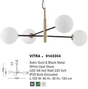 Lustra moderna cu 4 surse de lumina Vitra