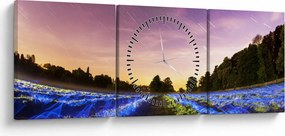Tablou cu câmp colorat (cu ceas) (90x30 cm)