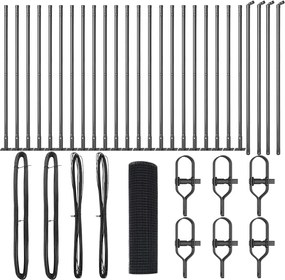 vidaXL Stâlp de gard. Gri 50 x 0,4 m (mesh de 19 x 19 mm) Oțel și PVC