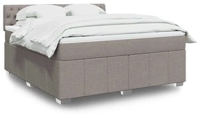 vidaXL Pat continental cu saltea, gri taupe, 180x200 cm, textil