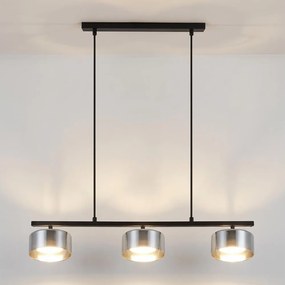 Brilagi - Lustră suspendată pe cablu AURA LUX 3xGX53/30W/230V, negru/fumuriu