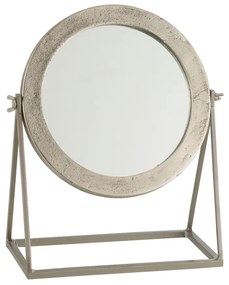 Oglinda Round, Metal, Argintiu, 34x29x15 cm