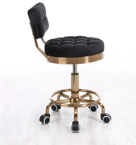 HR636 Fekete modern velúr szék arany lábbal