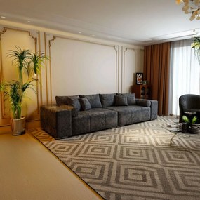 Canapea extensibilă dumonde cu ladă de depozitare si sezut confortabil din spuma high-density, Marbela Euphoria Black XXL 295x100 cm