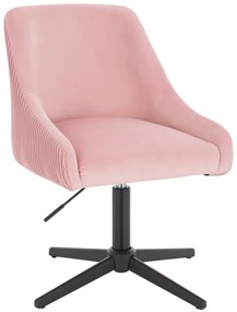 HR920CROSS Scaun Roz Pudra din Catifea cu Bază Neagră