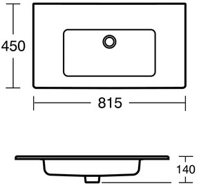 Lavoar Ideal Standard Tempo 80 cm, montare pe mobilier, alb - E066901