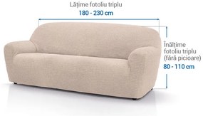 Huse super elastice RUBINIA smântânii fotoliu triplu (l. 180 - 230 cm)