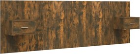 vidaXL Tăblie de pat cu dulapuri, stejar fumuriu, lemn prelucrat