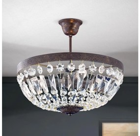 Lustră de cristal pe tijă Orion DL 7-487/3 ARILA 3xE14/40W/230V d. 40 cm maro/patină