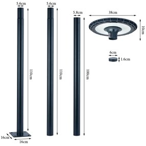 Brilagi - Lampă stradală LED de exterior URBANSPARK, 120 W, 230 V, antracit, IP65