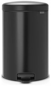 Coș cu pedală Brabantia NewIcon 649044, 20 l, închidere lină, bază antiderapantă, negru