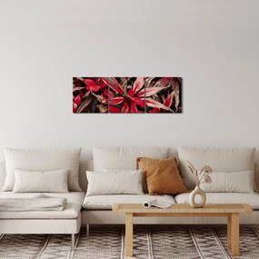 Tablou - Petale roșii (cu ceas) (90x30 cm)