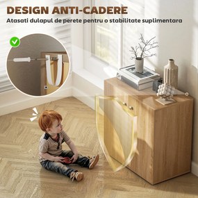 Dulapior Multifunctional cu 2 Usi din Lemn, Manere din Aluminiu, picioare anti-zgariere 70x39x70cm HOMCOM | Aosom Romania