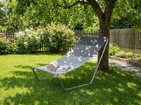 Sezlong pliabil de plaja SAND, dungi gri