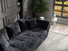 Canapea extensibilă dumonde cu ladă de depozitare si sezut confortabil din spuma high-density, Berlin Euphoria Black 250x100 cm