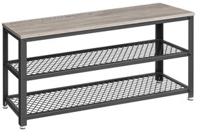 Raft pentru pantofi E1078 GREY, gri, 2 etaje