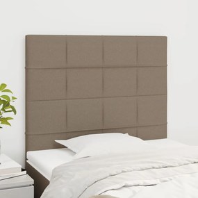 vidaXL Tăblii de pat, 2 buc, gri taupe, 80x5x78/88 cm, textil