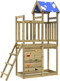 vidaXL Turn de joacă Maro 110,5 x 52,5 x 215cm Lemn impregnate solid