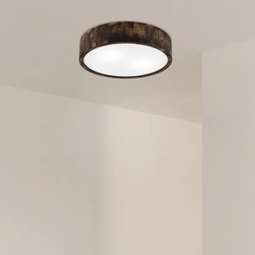 Plafonieră OAK SMOKY 2xE27/15W/230V ø 37,5 cm stejar/maro închis
