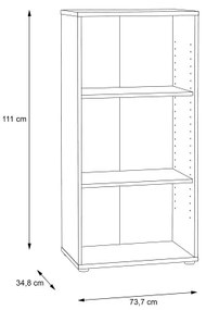 Bibliotecă URAN, stejar Artisan