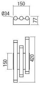 Aplică LED Redo 01-2038 MADISON 6xLED/4W/230V negru