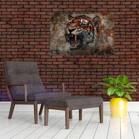 Tablou - Tigru din Cărămizi (90x60 cm)