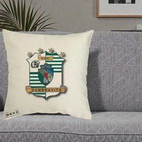 Perna Personalizata CSC Dumbravita Fotbal, 40x40 cm, Ecru, Husa Detasabila, Perna Inclusa, BEKZ®