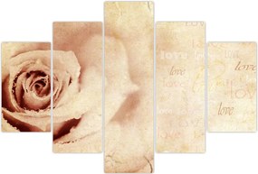 Tablou - floare de trandafir pentru îndrăgostiți (150x105 cm)