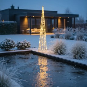 Brad de Crăciun transparent 100cm Incl. LED IP44 - Coni