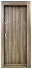 Usa metalica de apartament cu izolatie si vizor Novo Doors First Class NDS19, Cu toc imbracat si folie PVC, Deschidere Stanga Dreapta, Dimensiune