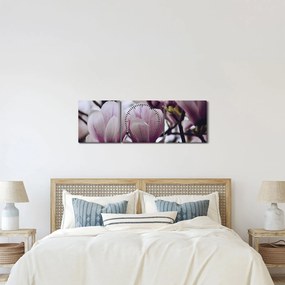 Tablou - Magnolie (cu ceas) (90x30 cm)