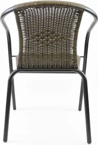 Scaun bistro de grădină, stivuibil, gri închis