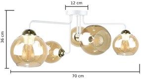 Lustră aplicată MONDE WHITE 5xE27/60W/230V