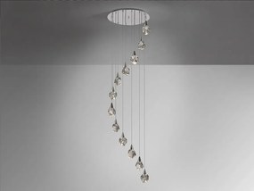 Lustra LED XXL casa scarii design modern decorativ Aquaria 12L crom
