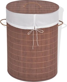 vidaXL Coș de rufe din bambus, oval, maro