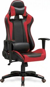 Scaun gaming DEFENDER, rosu/negru, piele ecologica, 68x69x126/134 cm