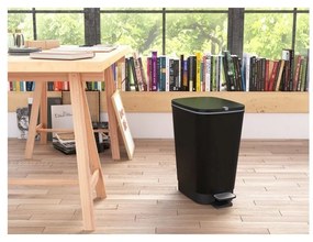 Coș de gunoi negru mat cu pedală din plastic 45 l Chic Bin – KIS
