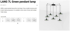 Lustra cu 7 Pendule design industrial LANG verde