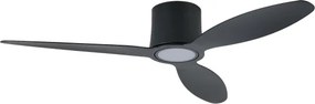 ZEVENTI - Ventilator de tavan LED VENTORA, 24W, 230V, Wi‑Fi Tuya, negru + telecomandă