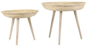 Măsuțe auxiliare 2 buc. rotunde din ratan ø 56 cm Colon – Light &amp; Living