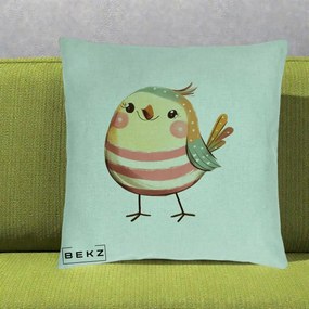 Perna Decorativa Pui Kawaii Pastel Dungat, 40x40 cm, Verde Menta, Husa Detasabila, Perna Inclusa, BEKZ®