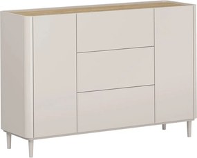 Comodă cu sertare Elivo 150 cm pe picioare - cașmir / stejar uleiat