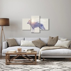 Tablou - Lupul arctic oglindit în peisaj sălbatic (90x60 cm)
