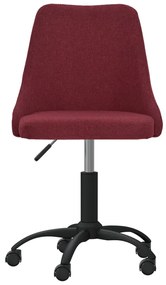 Scaun de birou pivotant, rosu vin, material textil 1, Bordo