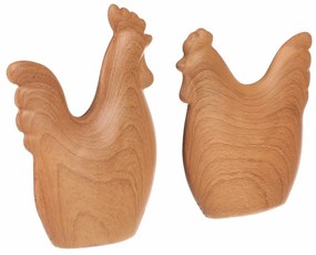 Decorațiuni de Paște Găină și cocoș, 12 x 3 x 14cm, set de 2 bucăți, poliresină