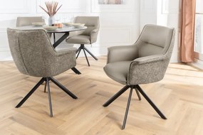 Set 2 scaune Pivotante, Piele Naturala LE GRAND taupe