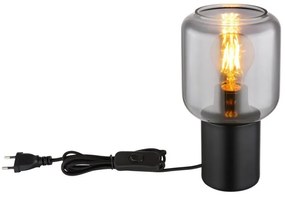 Veioza, lampa de masa design modern Ninjo negru, fumuriu