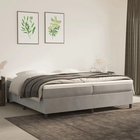 3121138 vidaXL Cadru de pat box spring, gri deschis, 200x200 cm, catifea