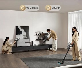 Aspirator verticar fara fir Dreame Z30 VZV17A, 855 W, 310 AW, 150.000 rpm, 3 viteze, 0,6 L, 90 min, HEPA H14, LED, Motor fara perii, Negru