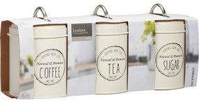 Set de cutii metalice pentru alimente Excellent Houseware 11 x 16 cm, 3 buc, crem, S